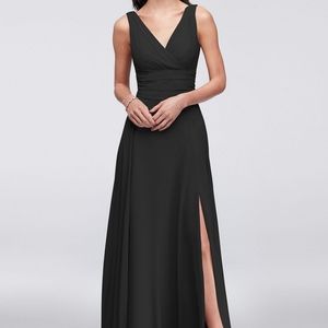 Black Long David's Bridal Bridesmaid Dress